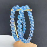 Natural Ice Sugar Heart Crystal Bracelet Round Beads Hand Row For Women