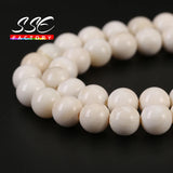 Round Ivory Shell Beads 15'' Strand 6/8/10/12mm