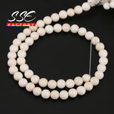 Round Ivory Shell Beads 15'' Strand 6/8/10/12mm