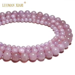 Purple Kunzite Round Stone Beads 6/8/10mm 15'' Strand