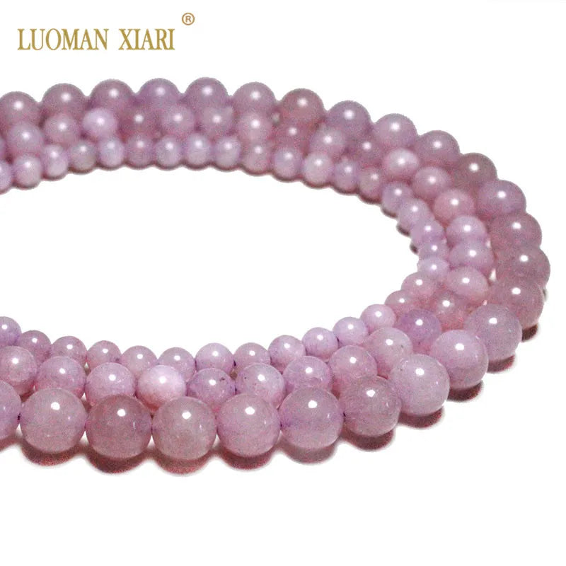 Purple Kunzite Round Stone Beads 6/8/10mm 15'' Strand