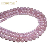 Purple Kunzite Round Stone Beads 6/8/10mm 15'' Strand