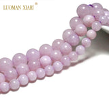 Purple Kunzite Round Stone Beads 6/8/10mm 15'' Strand
