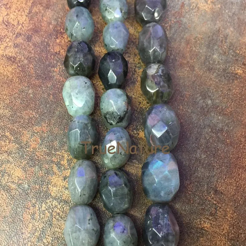 Labradorite Loose Beads Faceted Oval Egg Shape 13*18mm