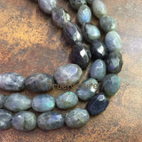 Labradorite Loose Beads Faceted Oval Egg Shape 13*18mm
