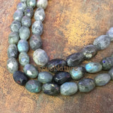 Labradorite Loose Beads Faceted Oval Egg Shape 13*18mm