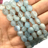 Aquamarine Irregular Stone Beads 8-10mm for Jewelry Making 15''