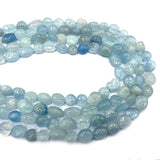 Aquamarine Irregular Stone Beads 8-10mm for Jewelry Making 15''