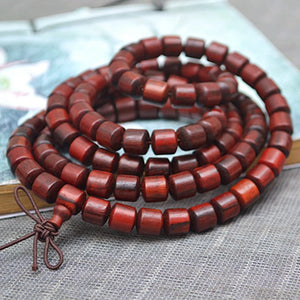 108 Buddha Beads Red Sandalwood Bracelet Lucky Hand String Jewelry