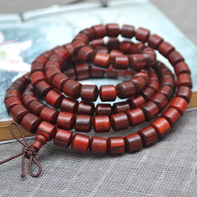108 Buddha Beads Red Sandalwood Bracelet Lucky Hand String Jewelry