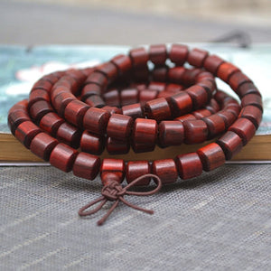 108 Buddha Beads Red Sandalwood Bracelet Lucky Hand String Jewelry