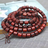 108 Buddha Beads Red Sandalwood Bracelet Lucky Hand String Jewelry