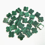 Natural Malachite Clover Flower 11X11mm 14x14mm Gemstone For Jewelry Making