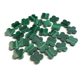 Natural Malachite Clover Flower 11X11mm 14x14mm Gemstone For Jewelry Making