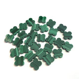 Natural Malachite Clover Flower 11X11mm 14x14mm Gemstone For Jewelry Making