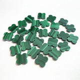 Natural Malachite Clover Flower 11X11mm 14x14mm Gemstone For Jewelry Making