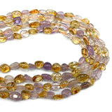 Natural Amethysts Citrines 8-10mm Crystal Stone Beads for DIY Bracelet