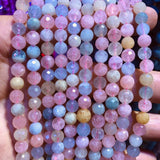 Natural Morganite Beads 6mm 8mm 10mm Faceted Round Gem Beads