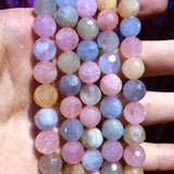 Natural Morganite Beads 6mm 8mm 10mm Faceted Round Gem Beads