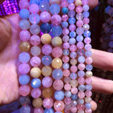 Natural Morganite Beads 6mm 8mm 10mm Faceted Round Gem Beads