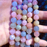 Natural Morganite Beads 6mm 8mm 10mm Faceted Round Gem Beads