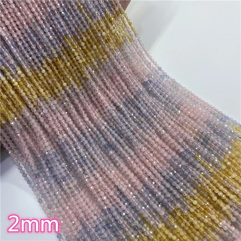 Faceted Natural Morganites Beads 2/3/4mm Cube DIY Beads
