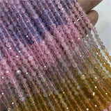 Faceted Natural Morganites Beads 2/3/4mm Cube DIY Beads