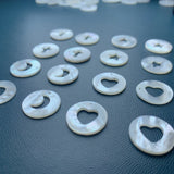 Mother of Pearl Shell Coin Cross Heart Moon Star Pendants for Jewelry Making