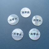 Mother of Pearl Shell Letter MOM Pendants for Jewelry Making