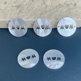 Mother of Pearl Shell Letter MOM Pendants for Jewelry Making