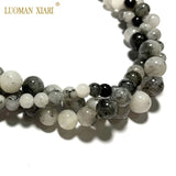 Natural Rutilated Quartz Round Stone Beads 6/8/10MM Strand15''