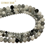 Natural Rutilated Quartz Round Stone Beads 6/8/10MM Strand15''