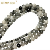 Natural Rutilated Quartz Round Stone Beads 6/8/10MM Strand15''
