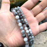Natural Rutilated Quartz Round Stone Beads 6/8/10MM Strand15''