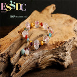Pink Crystal Zodiac Pig Bracelet Natural Piglet Female Model Ladies Gift