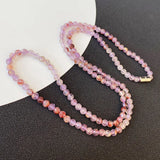 Purple Titanium Stone Bead Bracelet Crystal Aurora Circle Bracelets Women