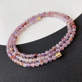 Purple Titanium Stone Bead Bracelet Crystal Aurora Circle Bracelets Women