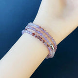 Purple Titanium Stone Bead Bracelet Crystal Aurora Circle Bracelets Women