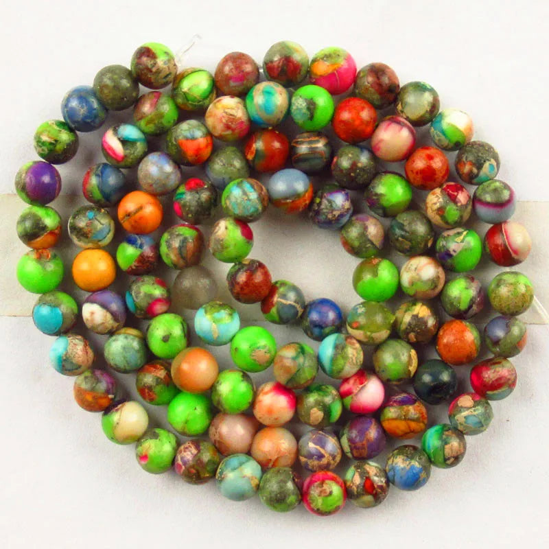 Natural Rainbow Sea Sediment Jaspers & Pyrite Loose Bead