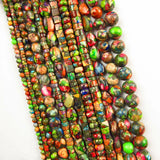Natural Rainbow Sea Sediment Jaspers & Pyrite Loose Bead