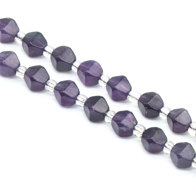 Raw Rose Quartz Faceted Crystal Rough Stone Beads for Jewelry Making