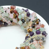 Raw Rose Quartz Faceted Crystal Rough Stone Beads for Jewelry Making
