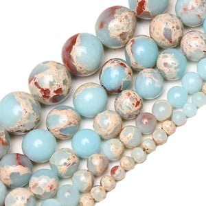 Natural Round ShouShan Stone Bead Snakeskin Stone Beads 4-12mm 15inches