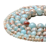 Natural Round ShouShan Stone Bead Snakeskin Stone Beads 4-12mm 15inches