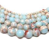 Natural Round ShouShan Stone Bead Snakeskin Stone Beads 4-12mm 15inches