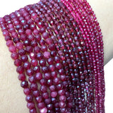 Red Garnet Round Stone Beads for Jewelry Making 2MM 3MM 4MM