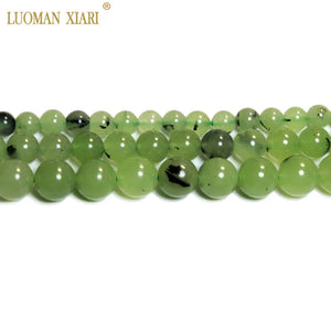 Natural Green Prehnite Chalcedony Stone Beads 6/8/10mm