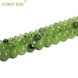 Natural Green Prehnite Chalcedony Stone Beads 6/8/10mm