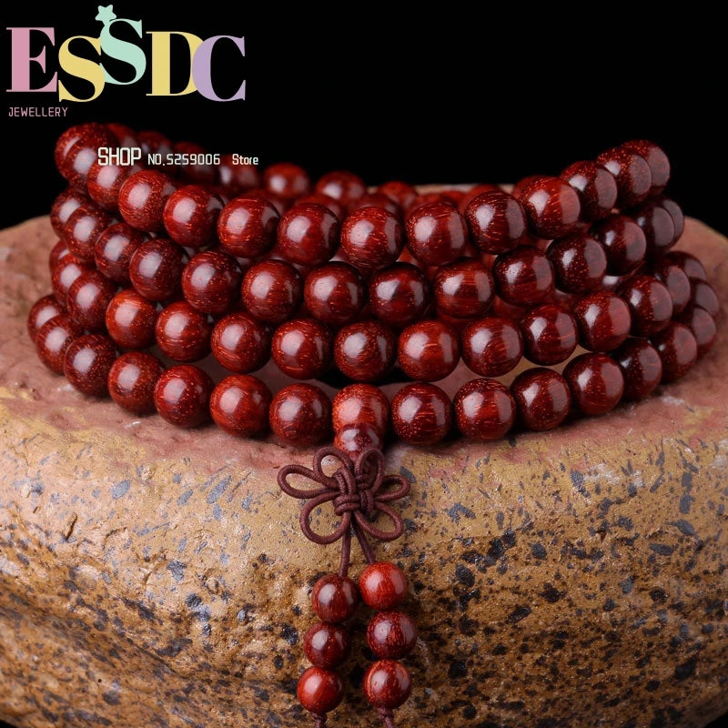 Red Sandalwood Prayer Beads Rosary 108 Bracelet for Men