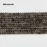 Natural Smoky Quartz Faceted Loose Beads 3mm 4mm Round for Jewelry Making